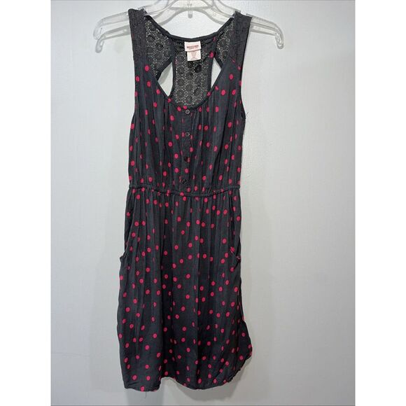 Mossimo Supply Co. Dresses & Skirts - Mossimo Supply Co Sleeveless Dress Pockets Polka Dot Gray Pink Womens Small S